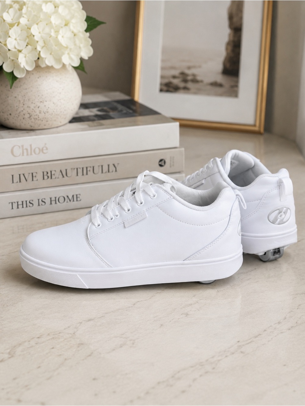 Heelys White Low-Top Single-Wheel Skate Sneakers